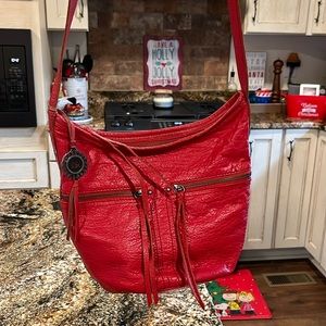 The Sak Red Leather Shoulder Bag